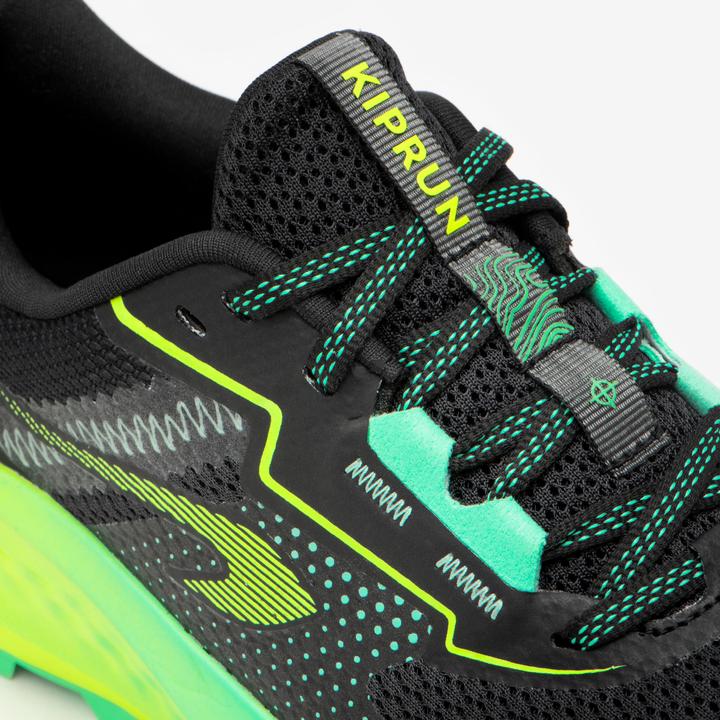 Actual product image Kiprun Running shoes trail running cross country kids - K500 Grip black/green (32)