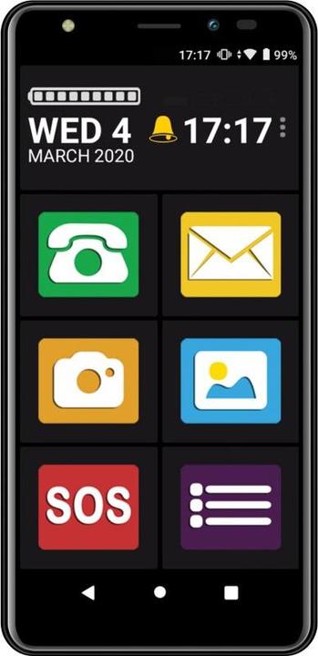 Actual product image Maxcom Smartfon MS 554 4G z aplikacją przyjazny ekran (32 GB, Juoda, 5.50", Dual SIM, 5 Mpx, 4G)