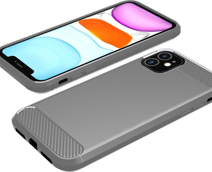 Produktbild Cadorabo TPU Ultra Slim carbon edelstahl Kombi Cover (Apple iPhone 11)