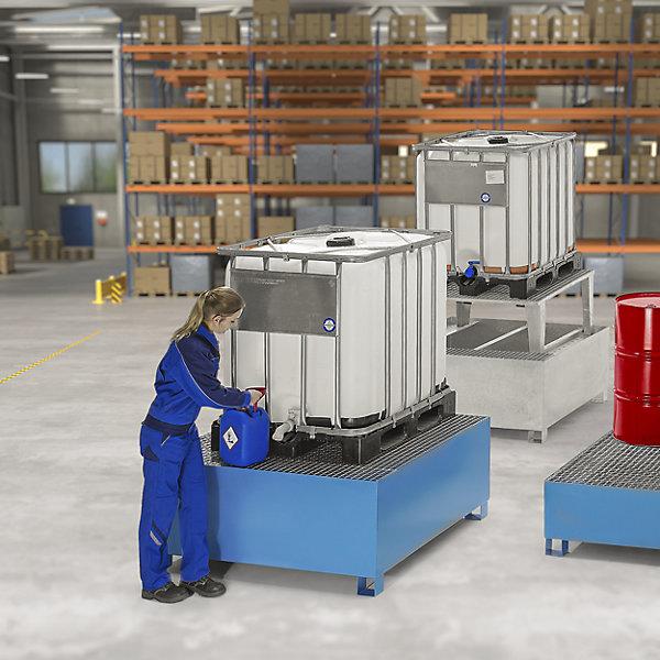 Image du produit eurokraft basic Bac de rétention en acier pour conteneurs-citernes IBC/KTC (1100 l)