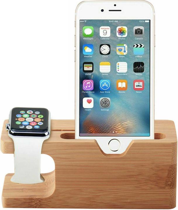 Image du produit PhoneLook Support universel deluxe pour + Watch Support en bois de bambou (XS, iPhone X)
