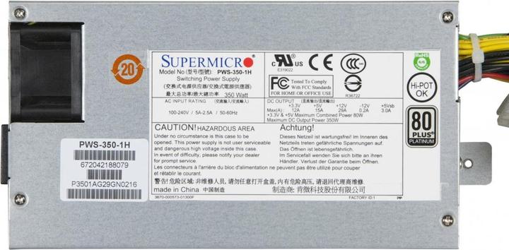 Image du produit Supermicro PWS-350-1H - Adaptateur secteur (interne) - 80 PLUS Platinum (350 W)