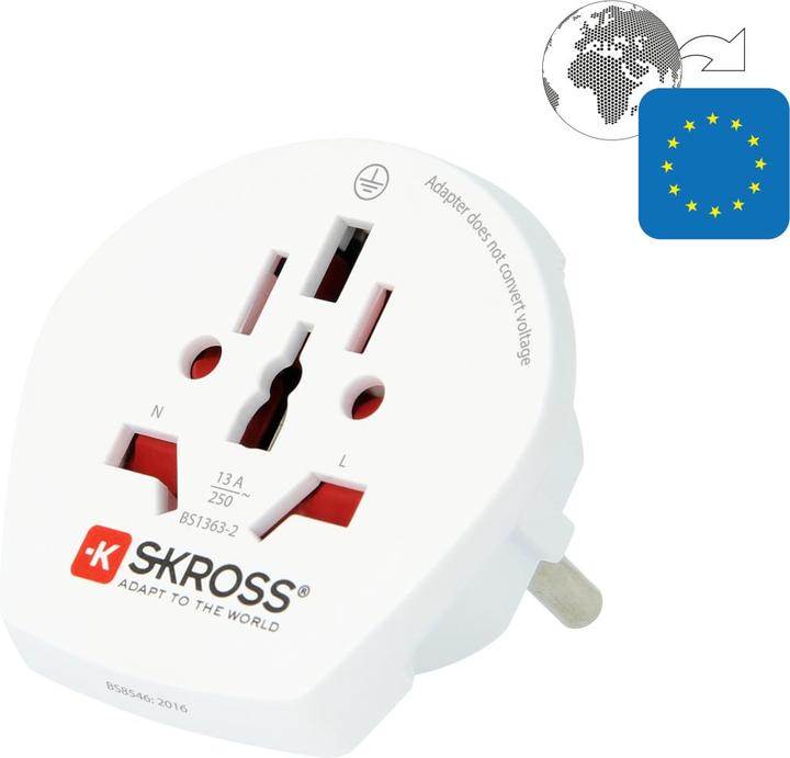 Produktbild Hama Reisestecker World to Europe (Bulk Ware) weiss
