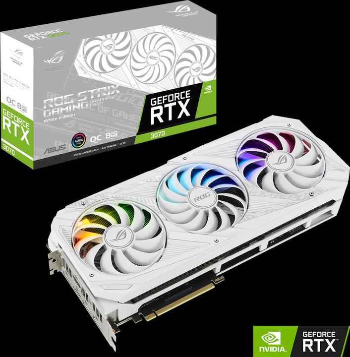 Image du produit ASUS GeForce ROG STRIX RTX 3070 O8G BLANC (8 Go)