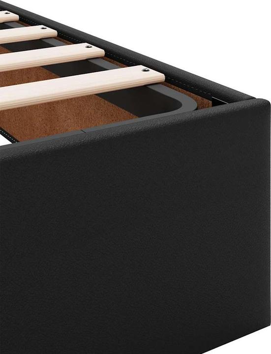Produktbild VidaXL Ottoman-Bett ohne Matratze Schwarz 90x200 cm Kunstleder (90 x 200 cm)