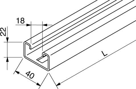 Immagine prodotto Rico Profilo a C 16F2-3000-L 40x22x3000 Maniglia/profilo 4046847010280 (4 m)