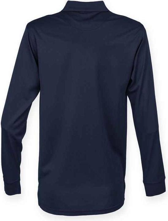 Actual product image Henbury Adults Unisex Long Sleeve Coolplus Piqu Polo Shirt (M)