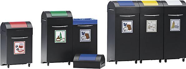 Actual product image kaiserkraft Recyclable material collector made of sheet steel, flame-extinguishing (75 l)