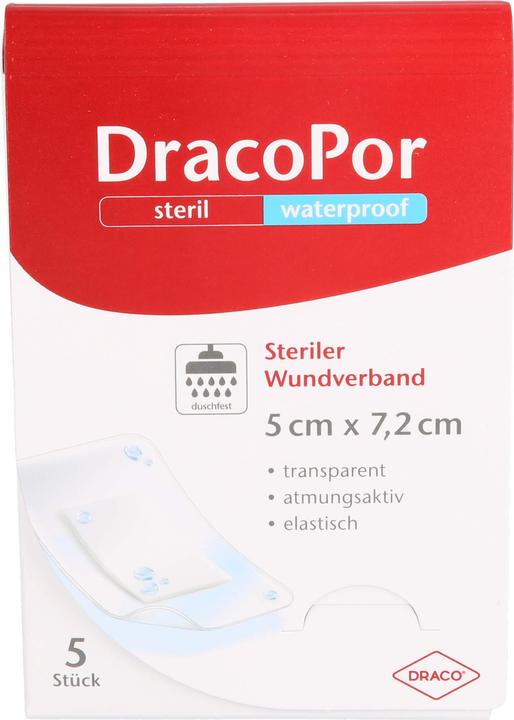 Produktbild Dracco DracoPor waterproof 5 cm x 7,2 cm transparent steriler Wundverband, 5 St. Wundauflagen (5 x)
