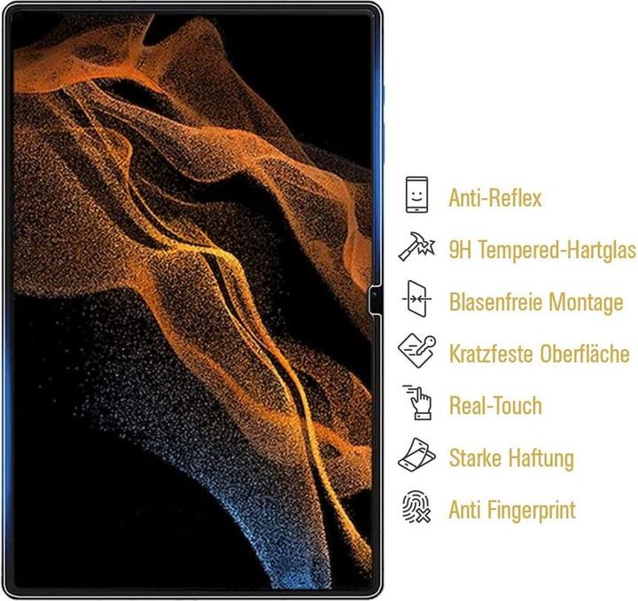 Actual product image Protectorking 1x Genuine tempered 9H armoured glass, matt anti-reflective (1 Piece, Galaxy Tab S8 Ultra)
