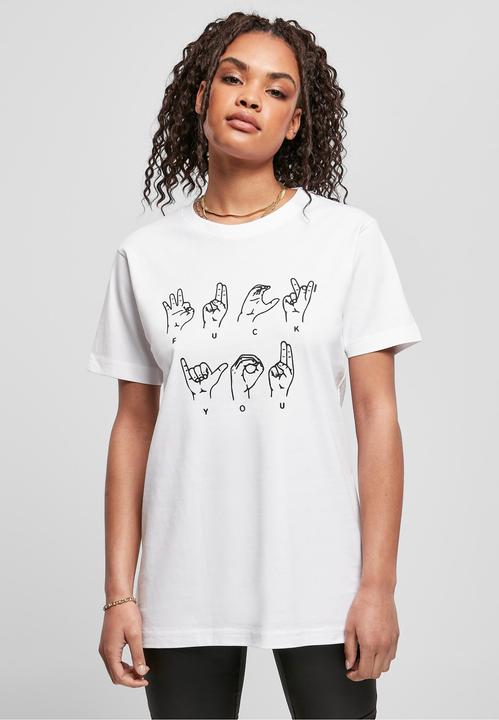 Produktbild Mister Tee Ladies FU Sign Language Tee (L)