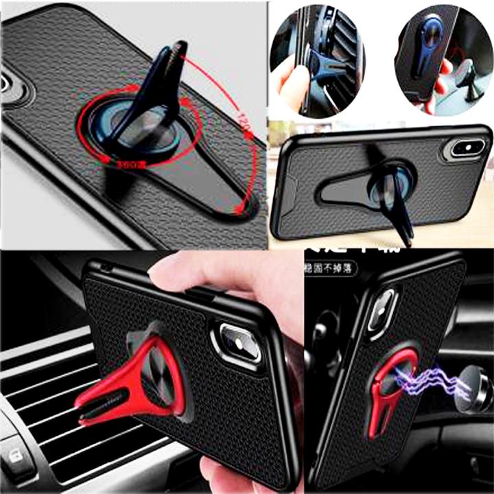 Actual product image cyoo 360 Rotation Air Vent Holder Case - Grey - Apple iPhone X XS -case - - car (Apple iPhone X)