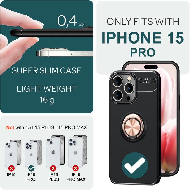 Actual product image Nalia Matte Ring Silicone Sleeve (Apple iPhone 15 Pro)