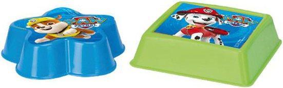 Actual product image Magni 81142 - Paw Patrol bucket set with bucket, sieve, sand mill, shovel, rake and 2 sand moulds