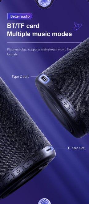 Actual product image Joyroom Maya Series RGB 8W Bluetooth Speaker - Black (4 h, USB power delivery)