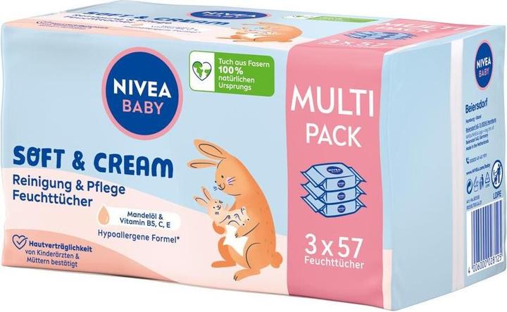 NIVEA Soft & Cream Feuchttücher Trio (171 Stück)