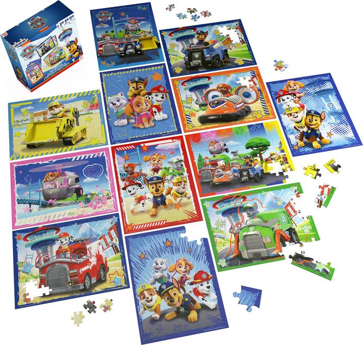 Produktbild Spin Master Paw Patrol, 12-Puzzle-Sammlung 24-teilig 48-teilig 100-teilig Kinder-Puzzles Chase Marshall Skye Eve (12 Teile)