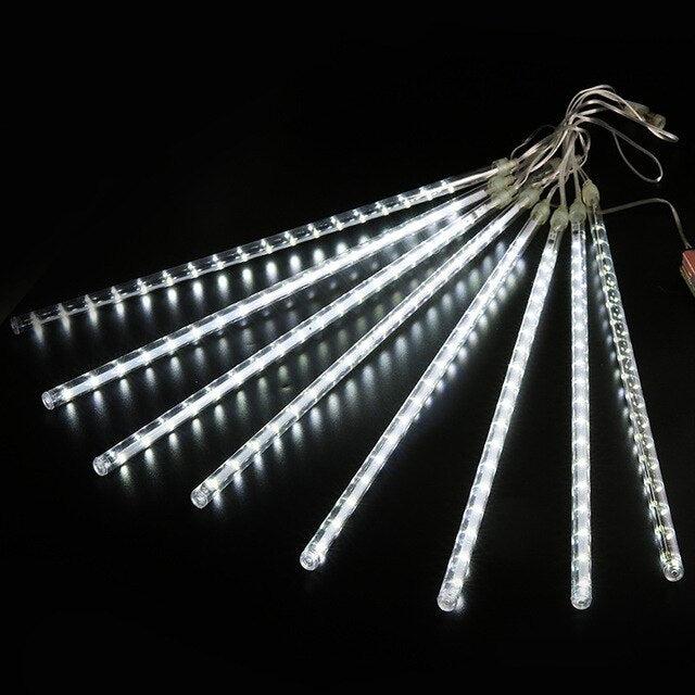 Immagine prodotto Hermex LED-Lichterkette Girlande Weihnachtslichter Meteor Regentropfen Weiss (2.80 m)