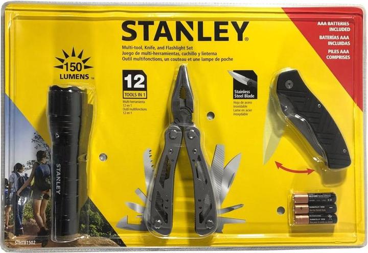 Actual product image Stanley MULTI-TOOL 12in1 + folding knife + 150lm torch