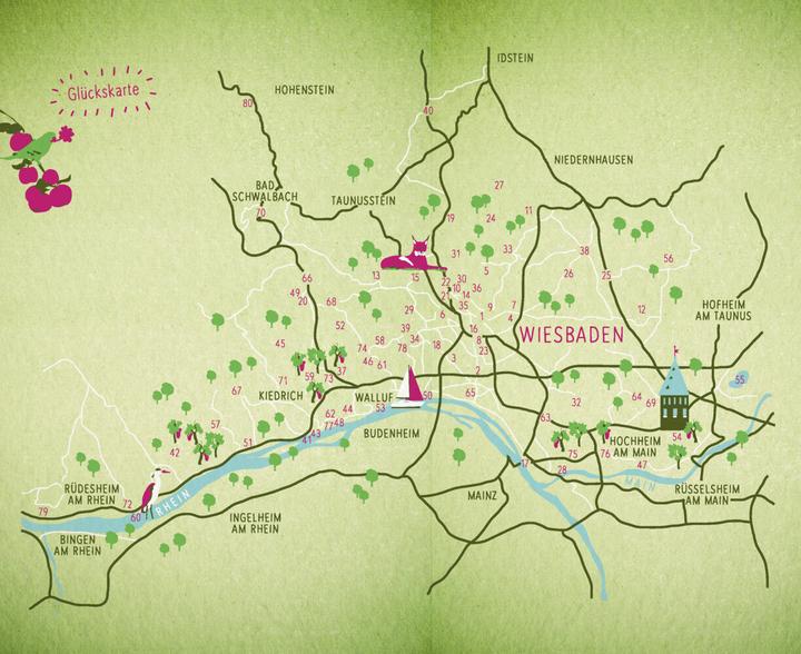 Produktbild Grüne Glücksorte in und um Wiesbaden (Deutsch, Bärbel Klein, Martin Weidhaas, Tanja Werle, 2024)