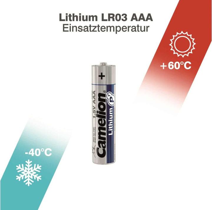 Immagine prodotto Camelion 19000203 - Pile al litio P7 AAA / FR03, 2 pezzi, capacità 1100 mAh, potente Ei (2 pz., AAA, 1050 mAh)
