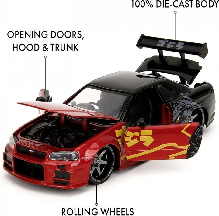 Actual product image Jada Godzilla Nissan GTR 1:24