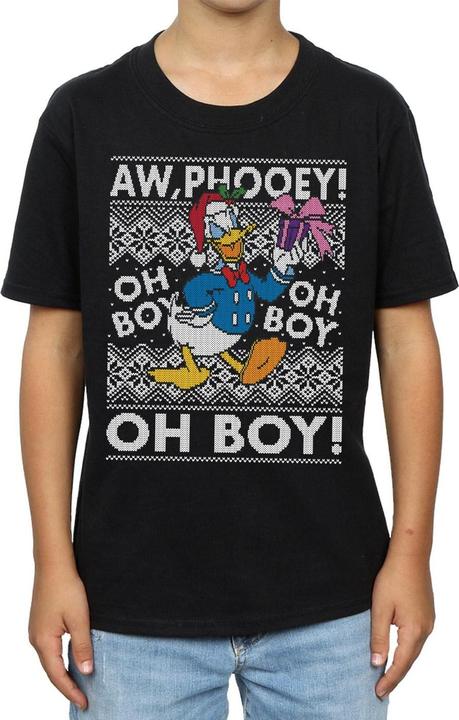 Actual product image Disney Boys Donald Duck Christmas Fair Isle T-Shirt (128)