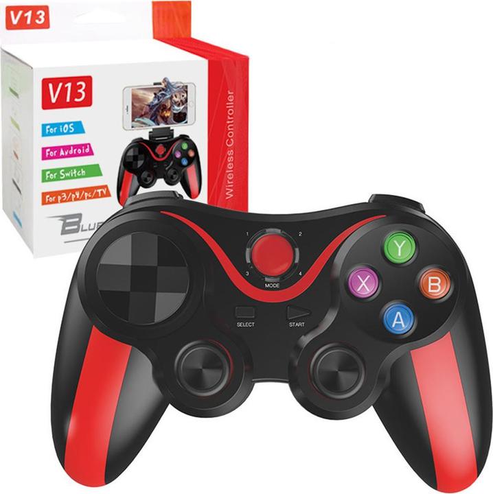 Actual product image Techsuit - Wireless Controller (V13) - Bluetooth V4.0, 2.4G, 400mAh, Universal - Red