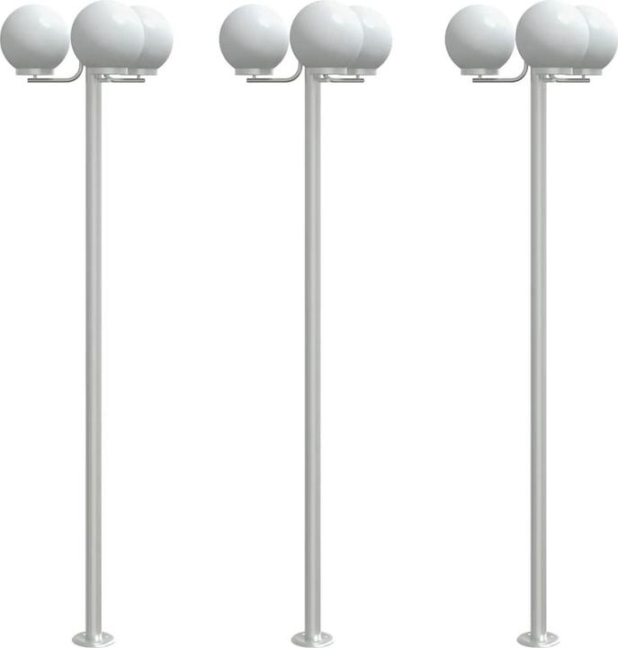 Immagine prodotto VidaXL Lampada da sentiero per esterni lampada da terra lampada da giardino 3pcs. argento acciaio inox (2500 lm, E27, IP44)