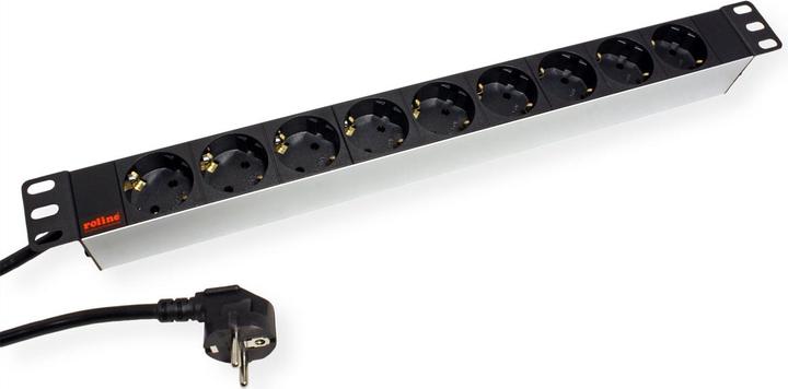 Produktbild Roline 48.26cm 19 Zoll-Steckdosenleiste 9fach Aluminium 2.0 m (9 x, CEE 7/3, 2 m)