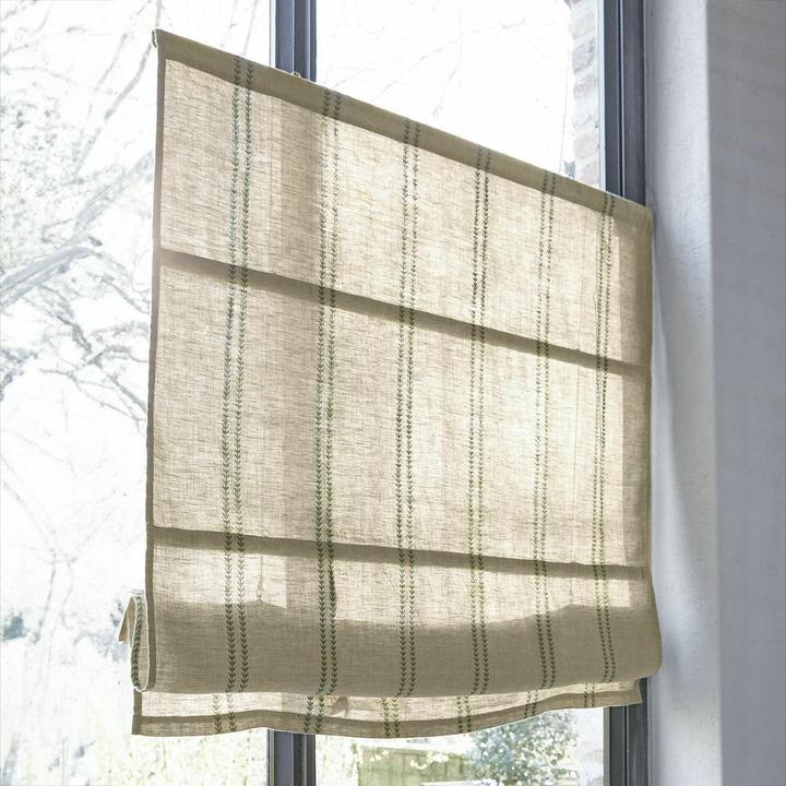 Image du produit Loberon Store plissé Fides lin/vert (120 x 100 cm)
