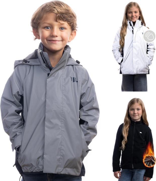Valkental 3in1 Smart Jacket - Wasserdichte Jacke mit Fleece Zipp-In - Kinder