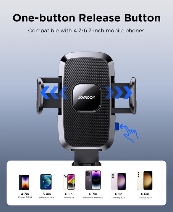 Image du produit Joyroom Porte-appareil mobile 360° avec coupelle d'aspiration pour pare-brise et interface entreprise - Noir