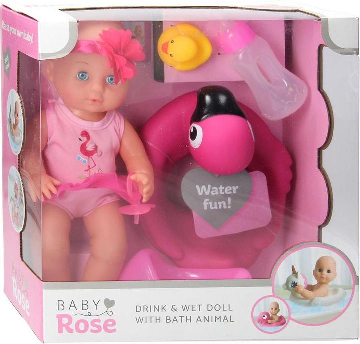 Image du produit Baby Rose Poupée pour boire et faire pipi, 30 cm avec accessoires