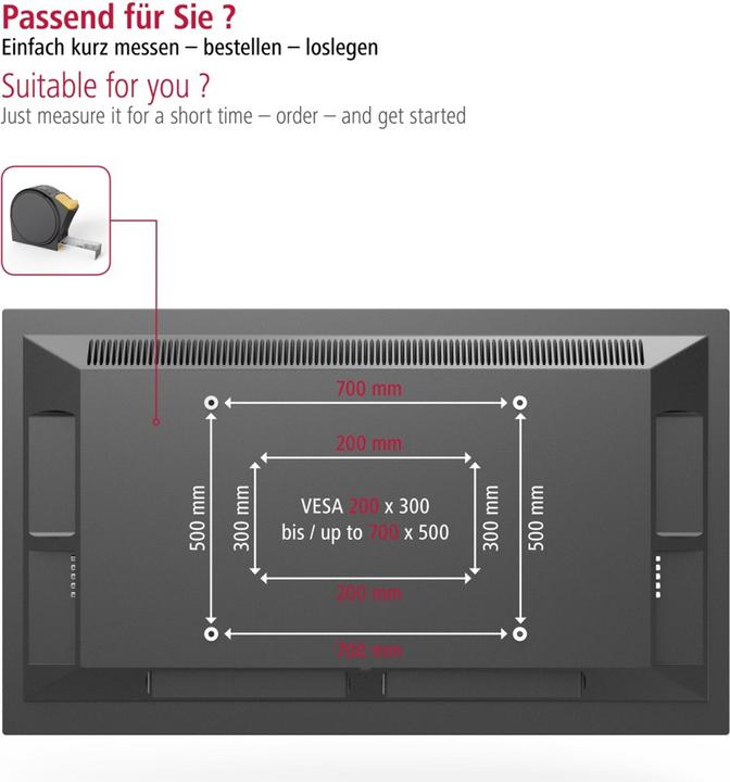 Actual product image Hama Fullmotion Ultraslim (Wall, 65", 35 kg)