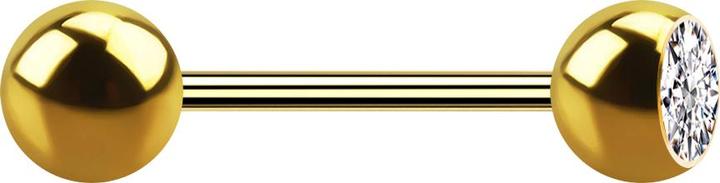 Immagine prodotto Star Piercing Micro bilanciere placcato oro con sfera e perline in cristallo argento (Acciaio chirurgico 316L, senza ottone)