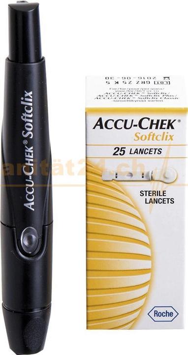 Produktbild Roche ACCU-CHEK Softclix (schwarz), 1 St (Lanzette)