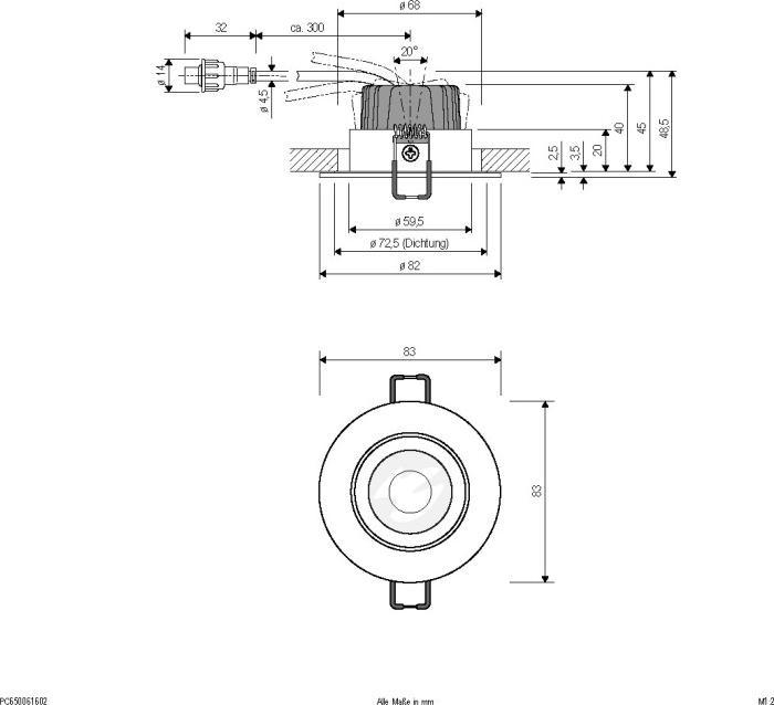 Actual product image EVN PC650061602 LED recessed ceiling - round (620 lm)
