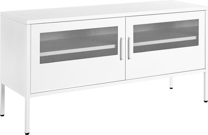 Actual product image Beliani Sideboard metal white 2 doors MORLEY (118 x 60 x 40 cm)