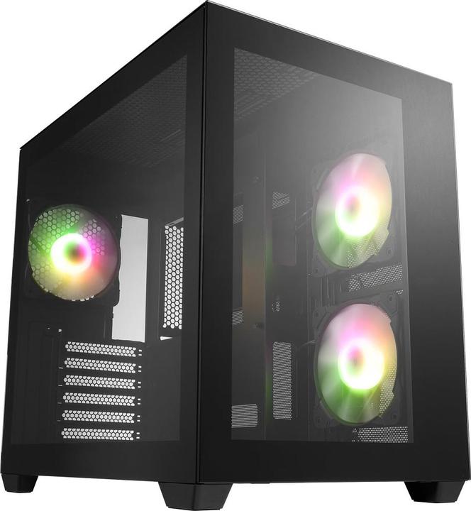 Actual product image Fortron FSP/ CMT380A/Midi Tower/Transpar./??ern?? (ATX, mATX, Mini-ITX)
