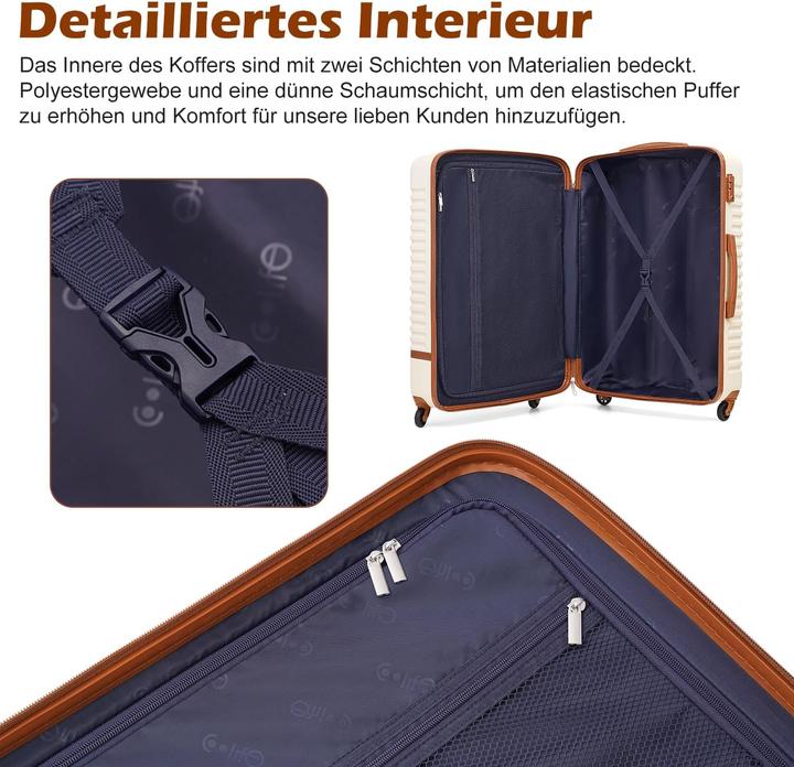 Actual product image Coolife 3-piece luggage set (93 l, Hand luggage (up to 50 litres), L (90 - 115l))
