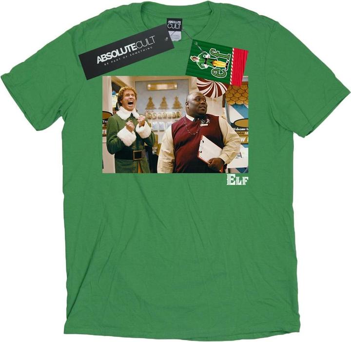 Actual product image Elf Mens Christmas Store Cheer T-Shirt (XXL)