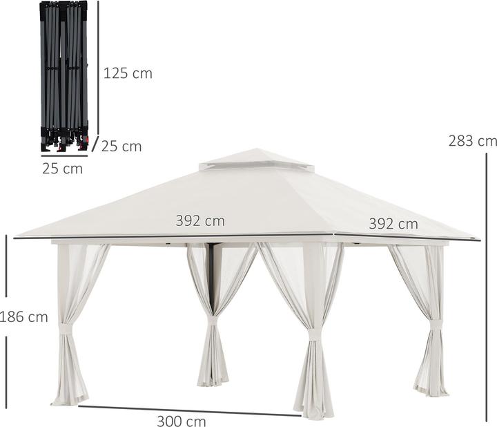 Actual product image Outsunny Folding pavilion with net (392 cm, 392 cm)