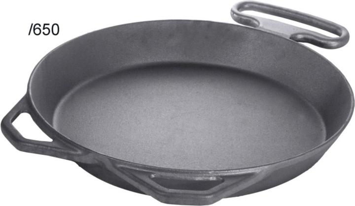 Contacto Cast iron giant pan with 2 moulded handles and add-on (65 cm, Casserole + Stewpot, Iron)