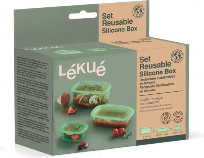 Image du produit Lékué Set wiederverwendbarer Silikonbehälter (1 l)