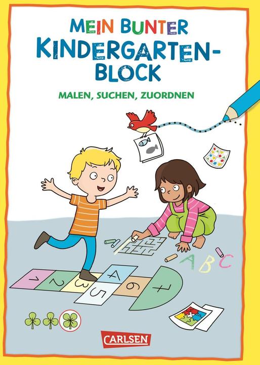 Produktbild Rätseln für Kita-Kinder: Mein bunter Kindergarten-Block: Malen, suchen, zuordnen (Deutsch, Hanna Sörensen, Carmen Eisendle, 2024)