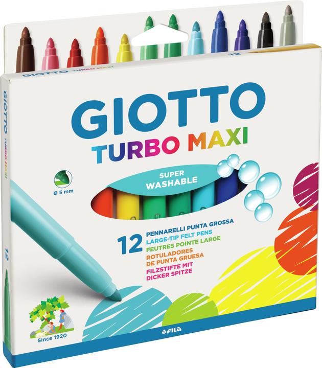 Actual product image Giotto Fiber pen 'Turbo Maxi (Assorted colours, Mixed Colour, 12 x)