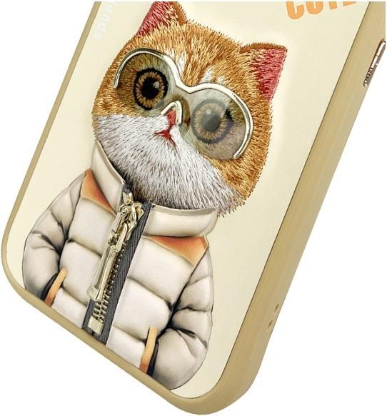 Actual product image Prestigio Nimmy case iPhone 15 Pro 6.1" khaki Cool&Cute 2.0 Cat (Apple iPhone 15 Pro)
