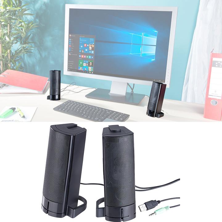 Actual product image Auvisio 2in1 PC stereo speaker and soundbar