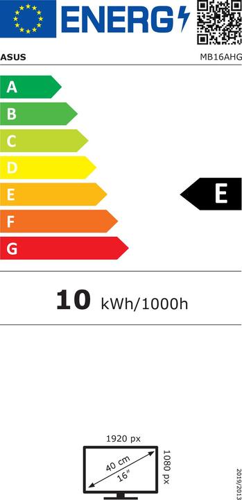 Energie-Label ASUS ZenScreen MB16AHG (1920 x 1080 Pixel, 15.60")